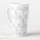 Blue flowers outline drawing in ink  milchtasse (Linke Ecke)