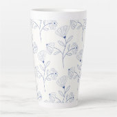 Blue flowers outline drawing in ink  milchtasse (Vorderseite)