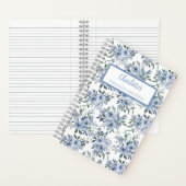 Blue Flowers Personalized Journal Notebook Notizblock (Innen)