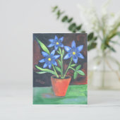 Blue Flowers Postcard Postkarte (Stehend Vorderseite)
