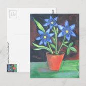 Blue Flowers Postcard Postkarte (Vorne/Hinten)