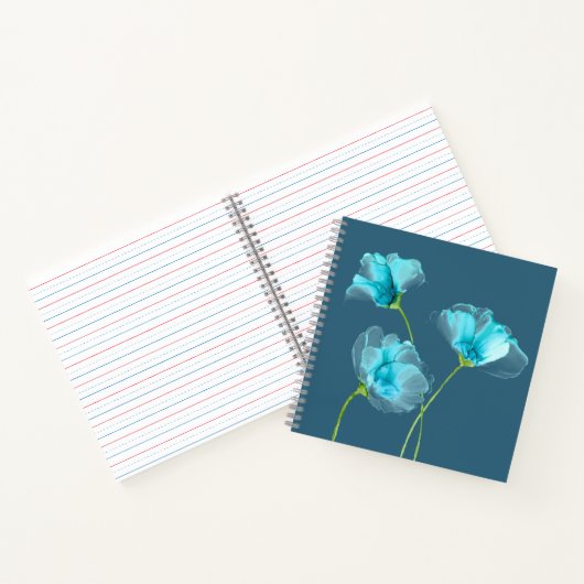Blue Flowers Square Notebook Notizblock (Innenseite)