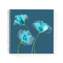 Blue Flowers Square Notebook