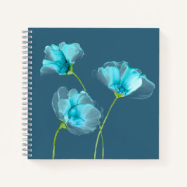 Blue Flowers Square Notebook Notizblock