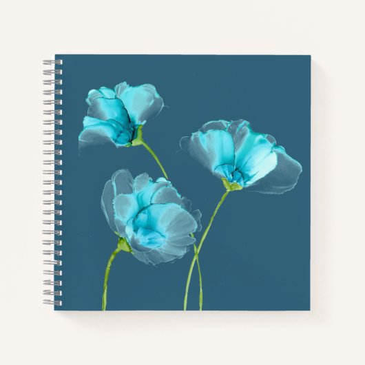 Blue Flowers Square Notebook Notizblock (Vorderseite)