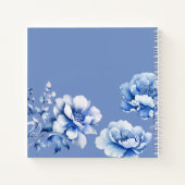 Blue Flowers Taufen Gästebuch Notizblock (Rückseite)