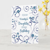 Blue Flowers Tochter Birthday Karte (Gelbe Blume)