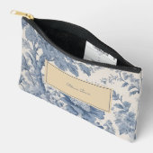 Blue Flowers Toile de Jouy Ihr Name Zubehörtasche (Offen)