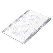 Blue Flowers Toile de Jouy Weekly Planner Notizblock (angewinkelt)