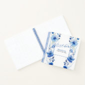 Blue Flowers Watercolor Bouquet Gästebuch Notizblock (Innenseite)