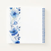 Blue Flowers Watercolor Bouquet Gästebuch Notizblock (Rückseite)