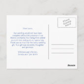 Blue Flowers Wedding Vielen Dank Postcard Postkarte (Rückseite)