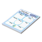 Blue Flowers Weekekly Planner Notepad Notizblock (Rotiert)