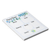 Blue Flowers Weekekly Planner Notepad Notizblock (angewinkelt)