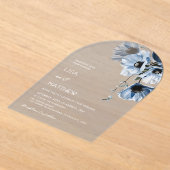 Blue Flowers White Acryleinladungen (Ablage )