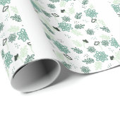 Blue flowers Wrapping Paper / Papier Geschenk Flor Geschenkpapier (Rolleneckpunkt)