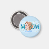 Blue Flowery Mom Magnet (Vorderseite/Rückseite)