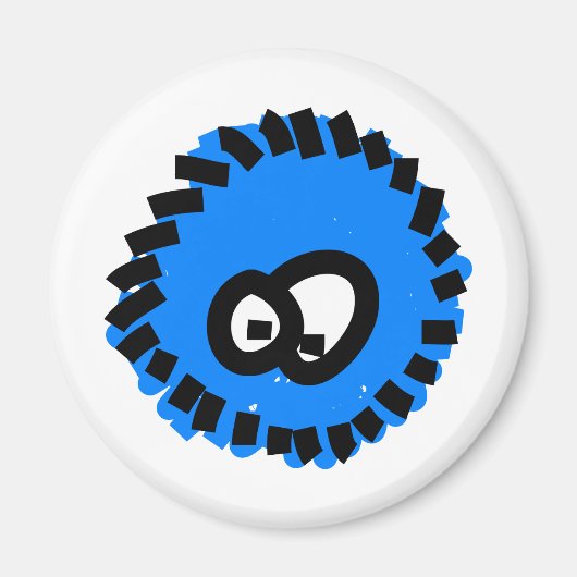 Blue Fluffy Germ Magnet (Vorne)