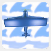 Blue Flugzeug Aviation Sky Blue Cloud Sticker (Vorderseite)