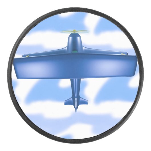 Blue Flugzeug Aviation Sky Blue Clouds Puck (Vorderseite)