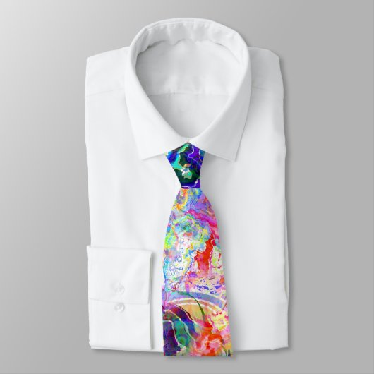 Blue Fluid Abstrakt Batik Ink Dye Krawatte (Gebunden)