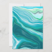 Blue Fluid Art Wedding Einladung (Rückseite)