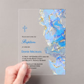 blue fluid marble Baptism acrylic invitation Acryleinladungen (Insitu (Handheld))