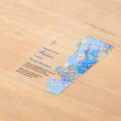 blue fluid marble Baptism acrylic invitation Acryleinladungen (Ablage )