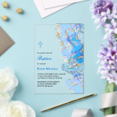 blue fluid marble Baptism acrylic invitation Acryleinladungen (In Situ (Hochzeit))