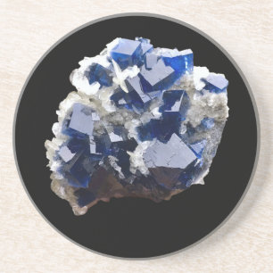 Blue Fluorit Crystal & Flake Calcite Sandstone Getränkeuntersetzer