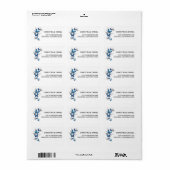 Blue Flying Butterflies Morpho Adressaufkleber (Vorne)