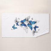 Blue Flying Butterflies Morpho Badehandtuch (Badehandtuch)