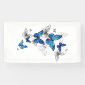 Blue Flying Butterflies Morpho Banner (Horizontal)