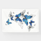 Blue Flying Butterflies Morpho Banner (Horizontal)