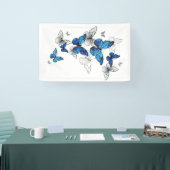 Blue Flying Butterflies Morpho Banner (Messe)