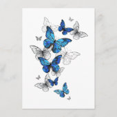 Blue Flying Butterflies Morpho Begleitkarte (Vorderseite)