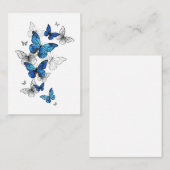 Blue Flying Butterflies Morpho Begleitkarte (Vorne/Hinten)