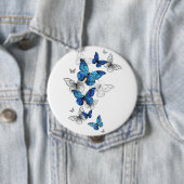 Blue Flying Butterflies Morpho Button (Beispiel)