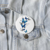 Blue Flying Butterflies Morpho Button (Beispiel)