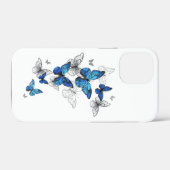 Blue Flying Butterflies Morpho Case-Mate iPhone Hülle (Rückseite (Horizontal))