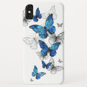 Blue Flying Butterflies Morpho Case-Mate iPhone Hülle (Rückseite)