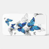 Blue Flying Butterflies Morpho Case-Mate iPhone Hülle (Rückseite (Horizontal))