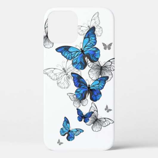 Blue Flying Butterflies Morpho Case-Mate iPhone Hülle (Rückseite)