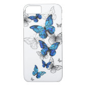 Blue Flying Butterflies Morpho Case-Mate iPhone Hülle (Rückseite)