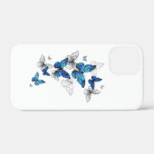 Blue Flying Butterflies Morpho Case-Mate iPhone Hülle (Rückseite (Horizontal))