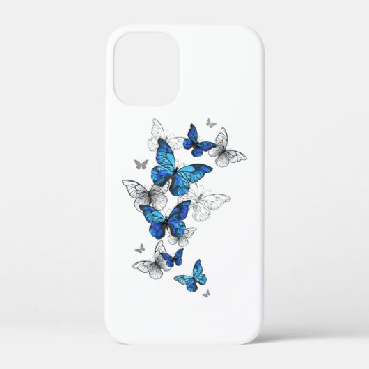 Blue Flying Butterflies Morpho Case-Mate iPhone Hülle (Rückseite)