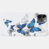 Blue Flying Butterflies Morpho Case-Mate iPhone Hülle (Rückseite (Horizontal))