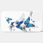 Blue Flying Butterflies Morpho Case-Mate iPhone Hülle (Rückseite (Horizontal))