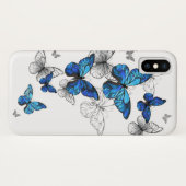 Blue Flying Butterflies Morpho Case-Mate iPhone Hülle (Rückseite (Horizontal))