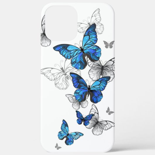 Blue Flying Butterflies Morpho Case-Mate iPhone Hülle (Rückseite)